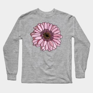 Gerbera in Pink Floral Long Sleeve T-Shirt